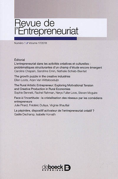 Revue de l'entrepreneuriat,...