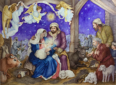 Le petit Jésus est né : calendrier de l'avent