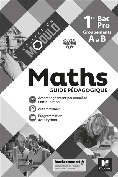 Maths 1re bac pro, groupements A et B : guide pédagogique : nouveau programme 2020