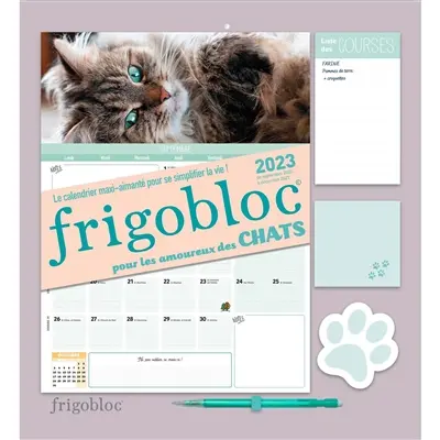 Frigobloc spécial chats 2023 : le calendrier maxi-aimanté pour se simplifier la vie ! : de septembre 2022 à décembre 2023