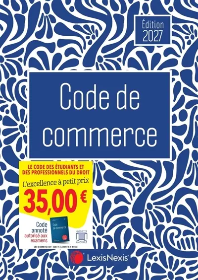 Code de commerce 2027 : jaquette à la manière de Matis