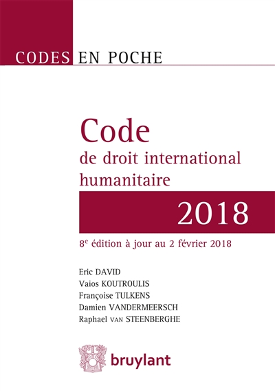 Code de droit international humanitaire : 2018