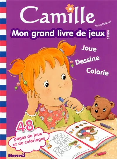 Camille : mon grand livre de jeux : joue, dessine, colorie. Vol. 2