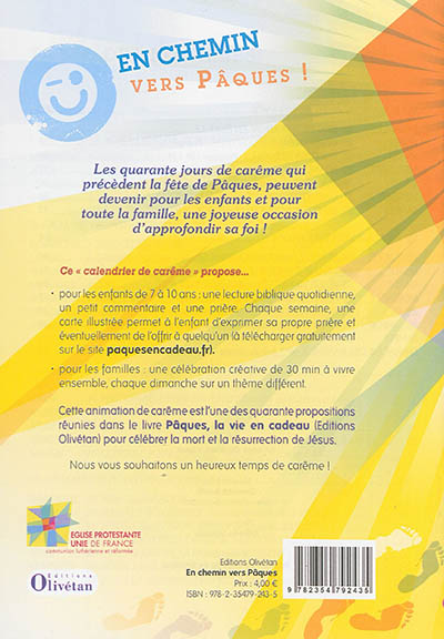 En chemin vers Pâques ! : 40 jours de découverte pour enfants et familles : calendrier de carême