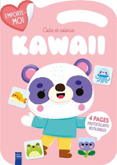 Colle et colorie kawaii : le panda
