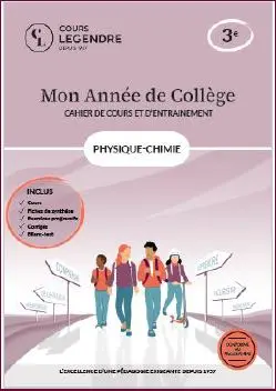 Mon année de collège : physique chimie 3e : cahier de cours et d'entraînement