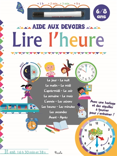Lire l'heure : 6-8 ans