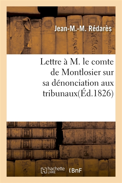 Lettre à M. le comte de...