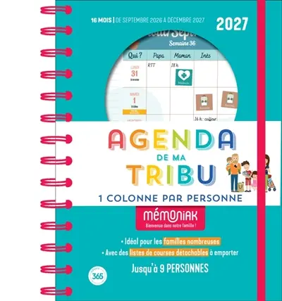 Agenda familial de ma tribu Mémoniak 2026-2027