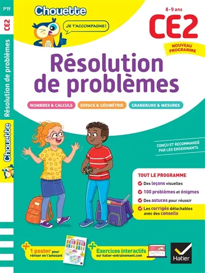 Résolution de problèmes CE2, 8-9 ans : leçons et exercices corrigés : cahier de soutien, nouveau programme