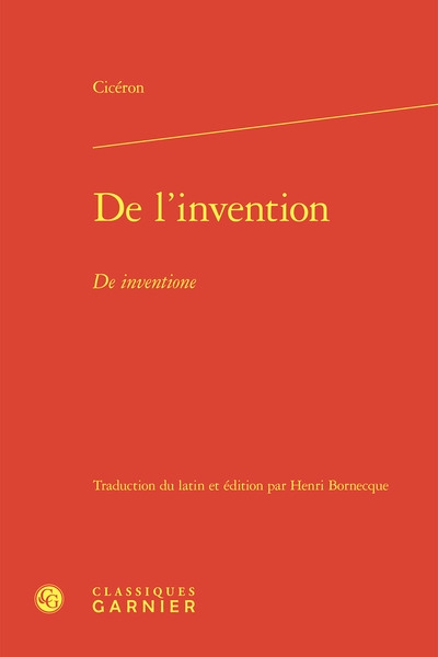 De l'invention. De inventione