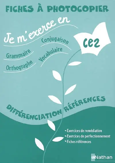 Je m'exerce en grammaire, conjugaison, orthographe, vocabulaire, CE2 : fiches à photocopier, différenciation références
