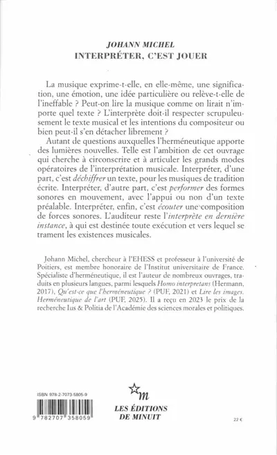 Interpréter c'est jouer : herméneutique musicale