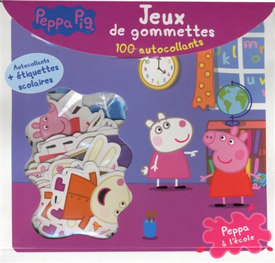 Peppa Pig : Peppa à l'école : jeux de gommettes, 100 autocollants