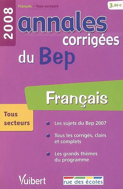 Français tous secteurs : BEP 2008