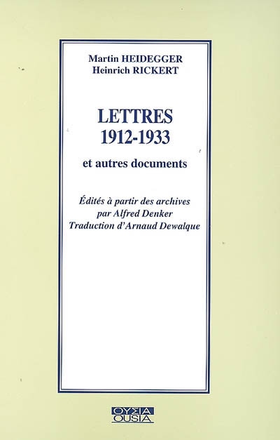 Lettres 1912-1933 : et autres documents