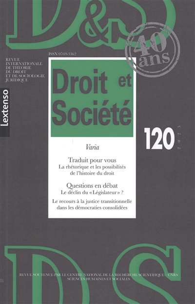 Droit et société, n° 120....