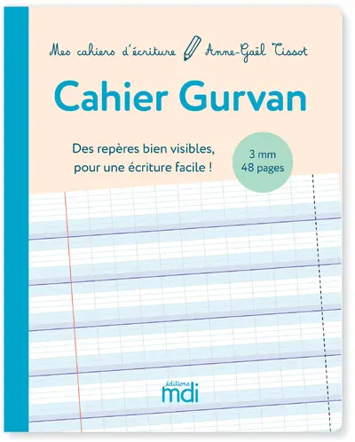 Cahier Gurvan 3 mm : des repères bien visibles pour une écriture facile !