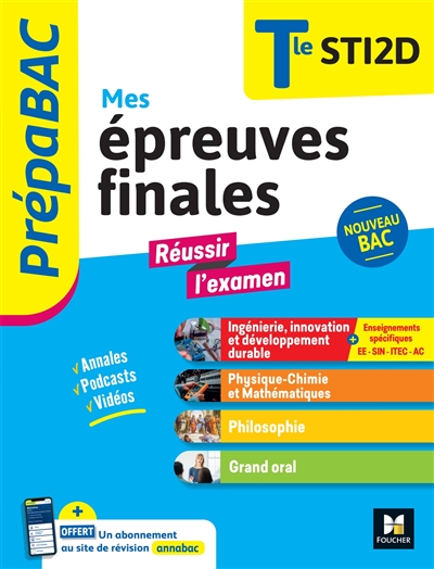 Terminale STI2D : mes épreuves finales : nouveau bac