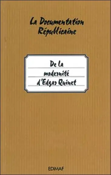 De la modernité d'Edgar Quinet