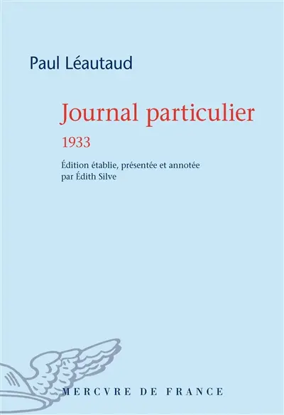 Journal particulier. 1933