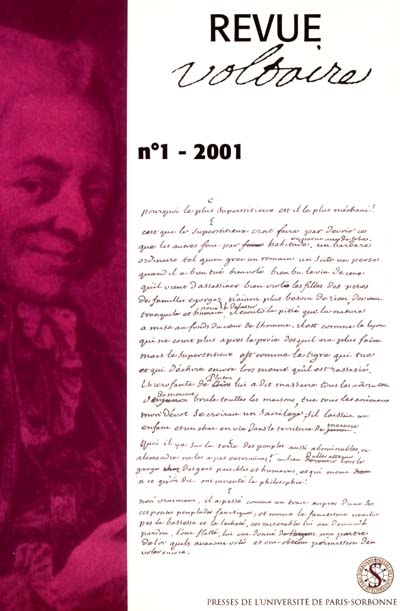 Revue Voltaire, n° 1 (2001). Hommage à René Pomeau
