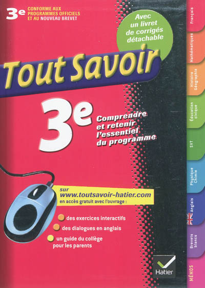 Tout savoir 3e : comprendre...