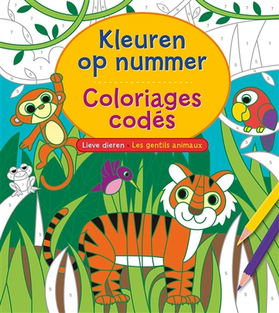 Kleuren op nummer : lieve dieren. Coloriages codés : les gentils animaux