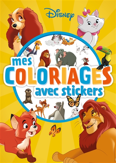 Disney animaux : mes coloriages avec des stickers