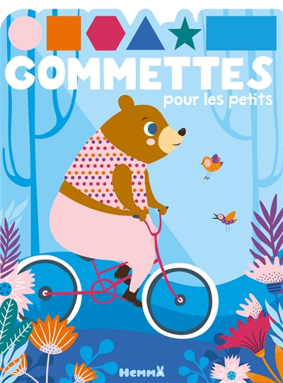 Ours à vélo : gommettes pour les petits