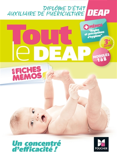 Tout le DEAP en fiches mémos : diplôme d'Etat auxiliaire de puériculture : modules 1 à 8