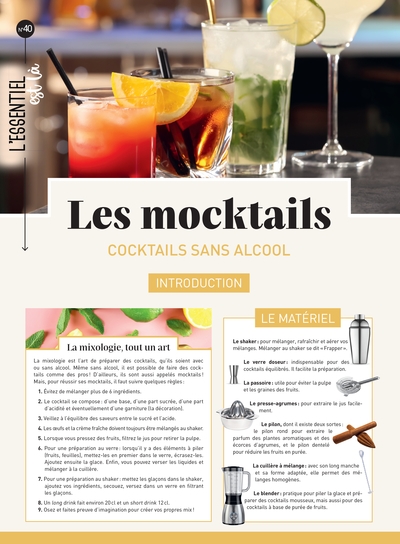 les mocktails : cocktails sans alcool