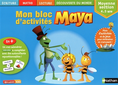 Mon bloc d'activités Maya, moyenne section 4-5 ans : écriture, maths, lecture, découverte du monde