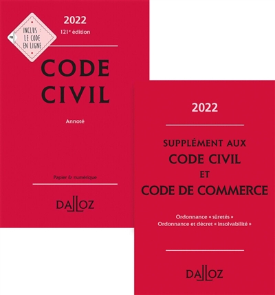 Pack Code civil 2022 annoté + Fascicule réforme des sûretés & insolvabilité