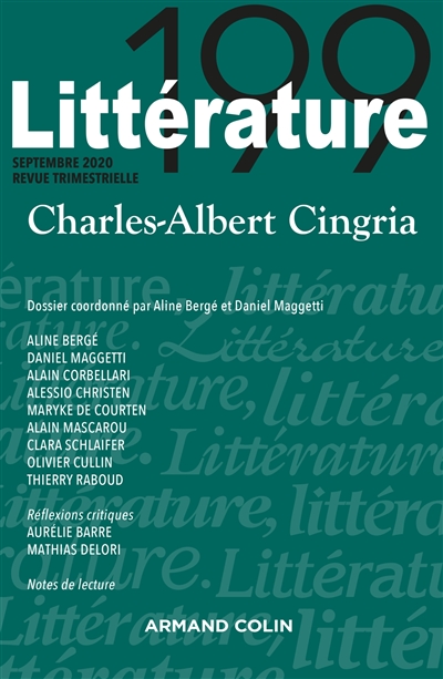 Littérature, n° 199. Charles-Albert Cingria