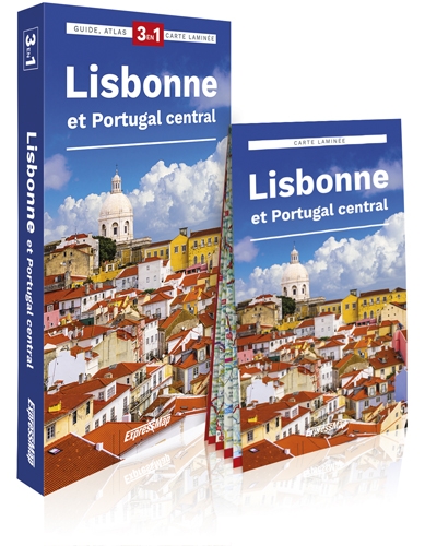 Lisbonne et Portugal central : 3 en 1 : guide, atlas, carte laminée