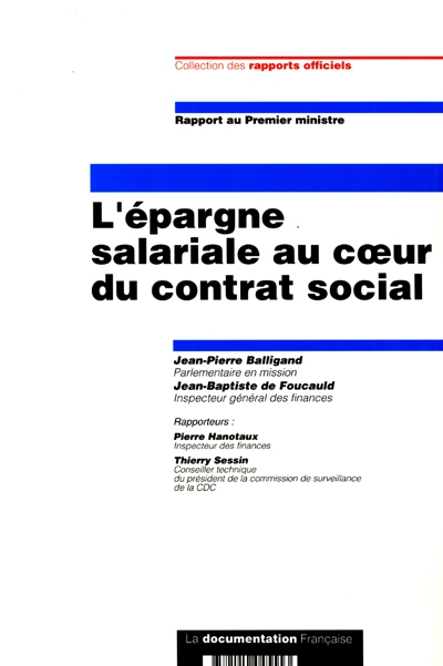 L'épargne sociale au coeur du contrat social : rapport au Premier ministre
