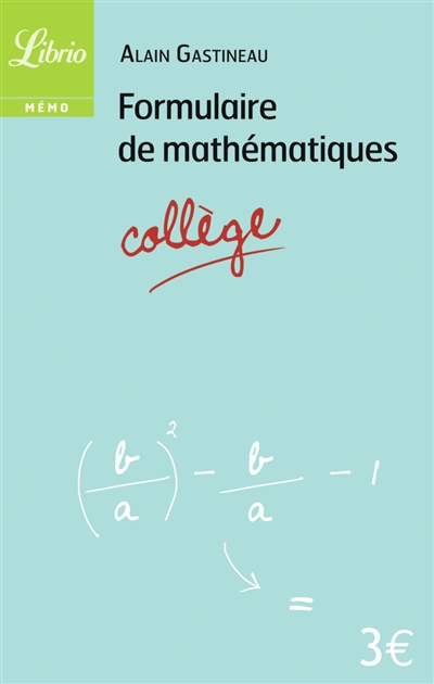 Formulaire de mathématiques : collège