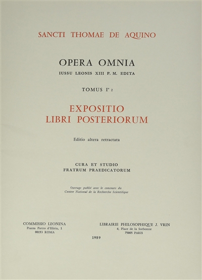 expositio libri peryermenias. vol. 1