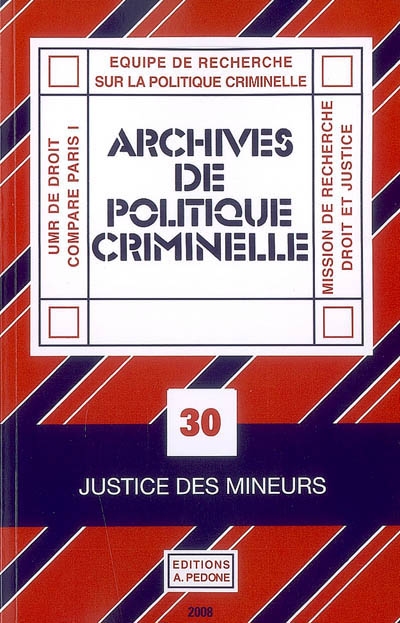 Archives de politique criminelle, n° 30