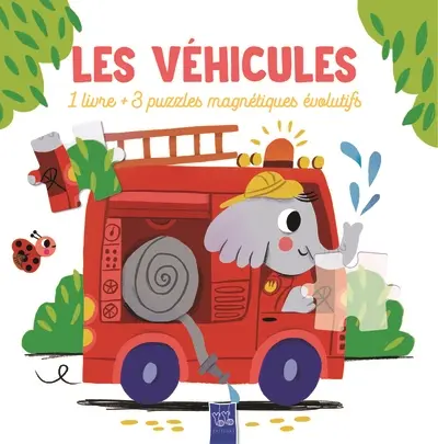 Les véhicules : 1 livre + 3 puzzles magnétiques évolutifs