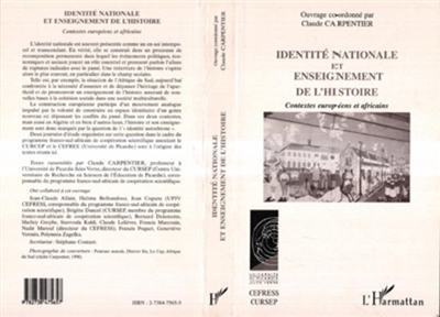 Identité nationale et enseignement de l'histoire : contextes européens et africains