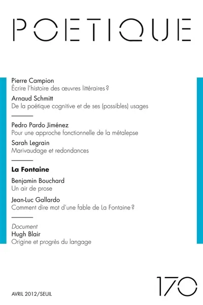 Poétique, n° 170
