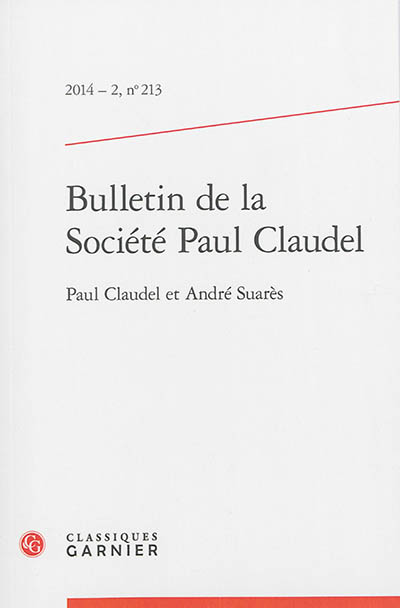 Bulletin de la Société Paul Claudel, n° 213