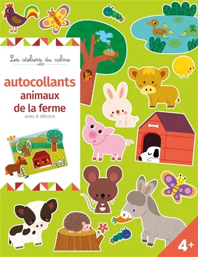 Autocollants animaux de la ferme avec 6 décors