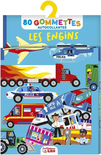 Les engins : 80 gommettes autocollantes