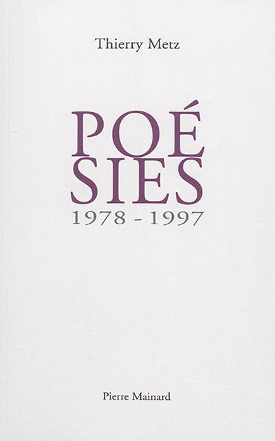 Poésies : 1978-1997