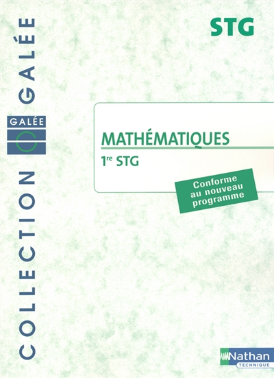 Mathématiques 1re STG : pochette de l'élève