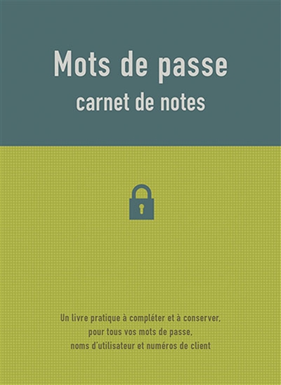 Mots de passe : carnet de notes