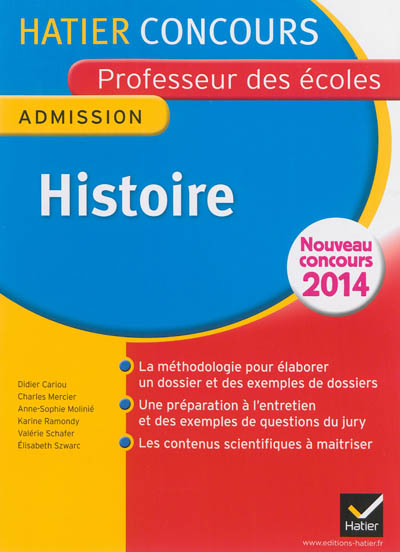 Histoire : admission : nouveau concours 2014